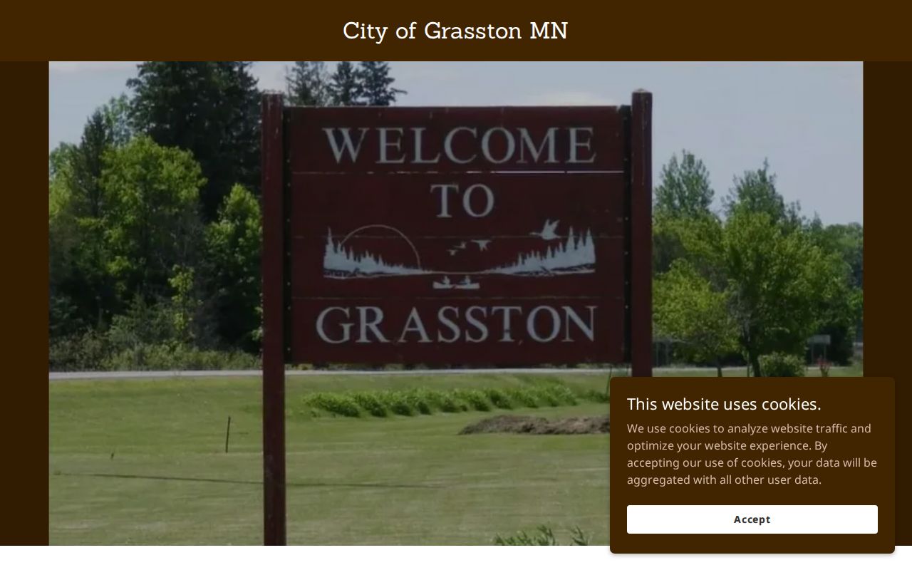 Grasston city website contact form with name, email, and attachment fields for Grasston warrant questions
